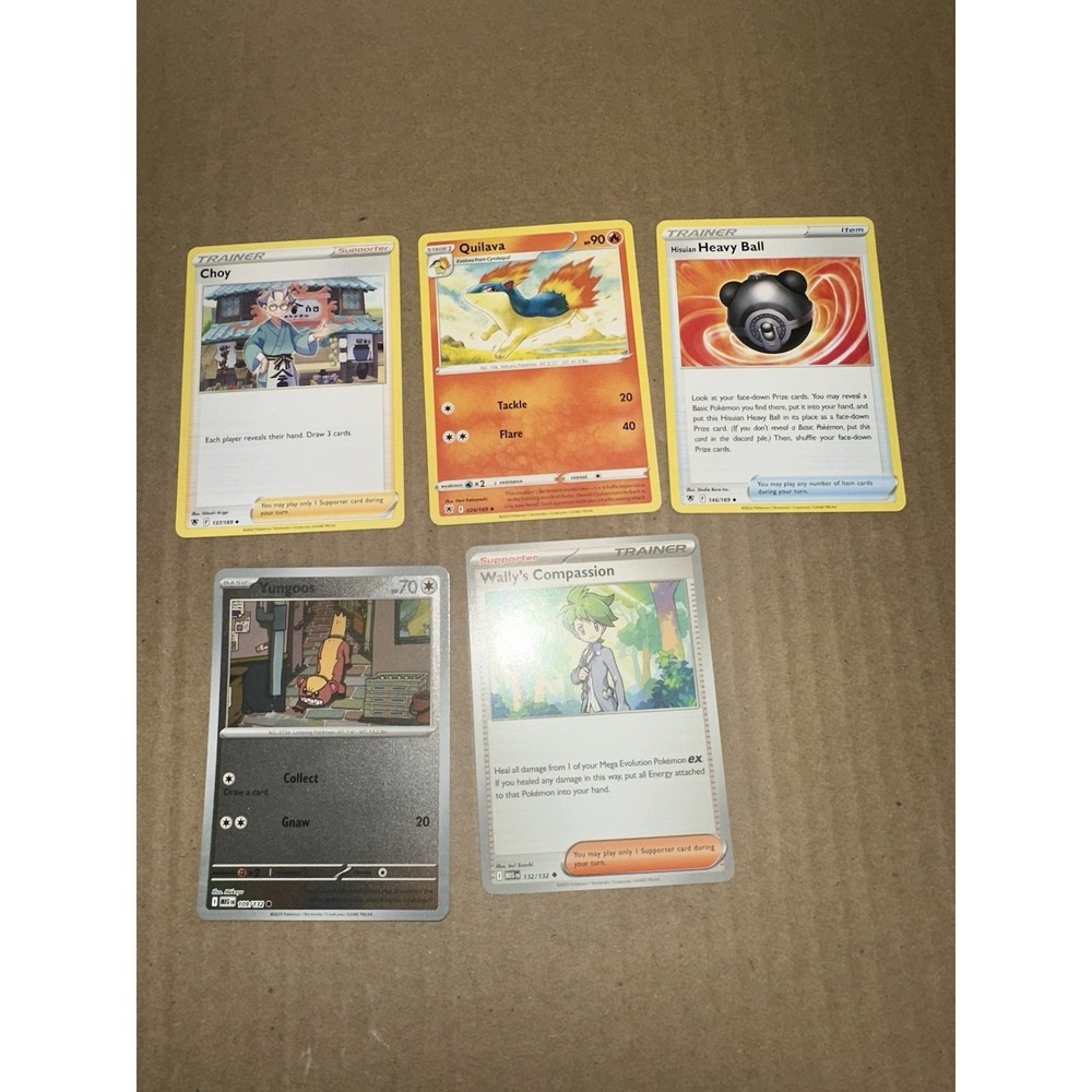 Lot of 5 misprint missing ink ERROR pokemon cards NM near mint choy quilava etc